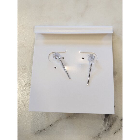 Sterling Silver Dangle Earrings W/ Swarovski Elements Purple Beads Textured Ball - Picture 3 of 5